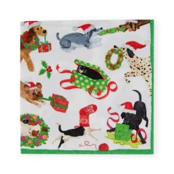 Caspari Christmas Napkins|Paper Cocktail Napkins|Christmas Mischief Cocktail Napkins - 20 Per Package