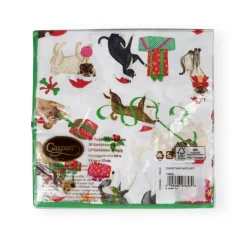 Caspari Christmas Napkins|Paper Luncheon Napkins|Christmas Mischief Luncheon Napkins - 20 Per Package