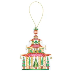 Caspari Christmas Gift Tags & Labels|Gift Tags & Enclosure Cards|Christmas Pagoda Decorative Die-Cut Gift Tags - 4 Per Package