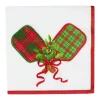 Caspari Christmas Napkins|Paper Cocktail Napkins|Christmas Pickleball Cocktail Napkins - 20 Per Package