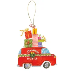 Caspari Christmas Gift Tags & Labels|Gift Tags & Enclosure Cards|Christmas Rush Decorative Die-Cut Gift Tag - 4 Per Package