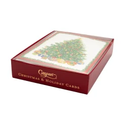 Caspari Christmas And Holiday Cards|Boxed Holiday Cards|Christmas Tree Classic Boxed Christmas Cards - includes 15 cards & envelopes