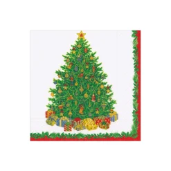 Caspari Paper Cocktail Napkins|Christmas Tree Cocktail Napkins - includes 12 Cocktail Napkins