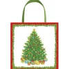 Caspari Christmas Gift & Bottle Bags|Gift & Bottle Bags|Christmas Tree Gift Bags - includes 1 Gift Bags