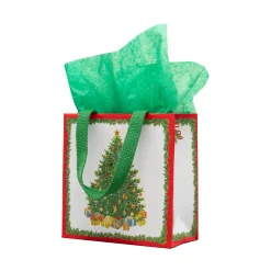 Caspari Christmas Gift & Bottle Bags|Gift & Bottle Bags|Christmas Tree Gift Bags - includes 1 Gift Bags