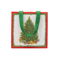 Caspari Christmas Gift & Bottle Bags|Gift & Bottle Bags|Christmas Tree Gift Bags - includes 1 Gift Bags