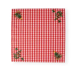 Caspari Christmas Napkins|Paper Luncheon Napkins|Christmas Tree Gingham Paper Luncheon Napkins - 20 Per Package