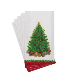 Caspari Paper Guest Towels|Christmas Tree Guest Towels - includes 15 Guest Towels