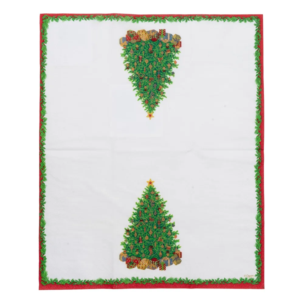 Caspari Paper Guest Towels|Christmas Tree Guest Towels - includes 15 Guest Towels
