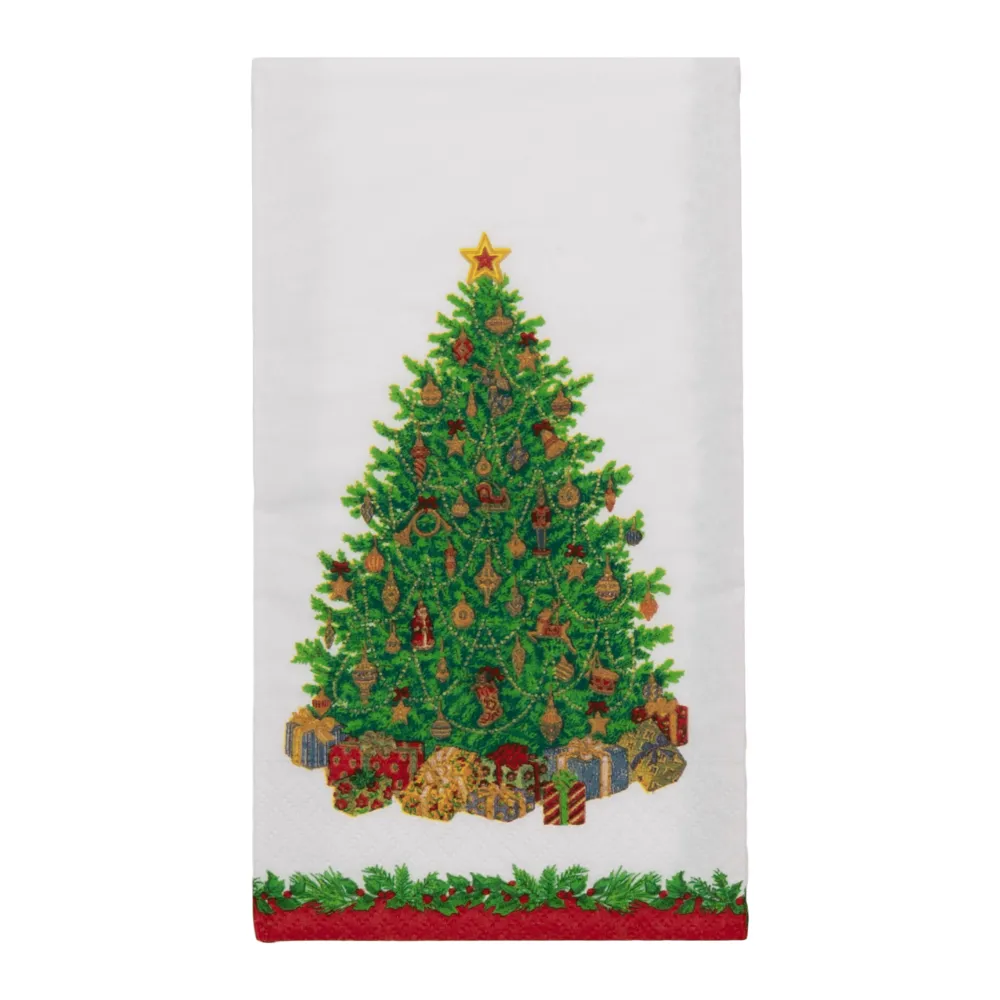Caspari Paper Guest Towels|Christmas Tree Guest Towels - includes 15 Guest Towels