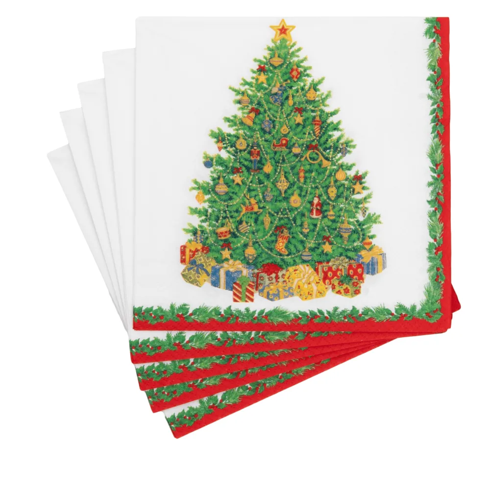 Caspari Paper Luncheon Napkins|Christmas Tree Luncheon Napkins - includes 20 Luncheon Napkins