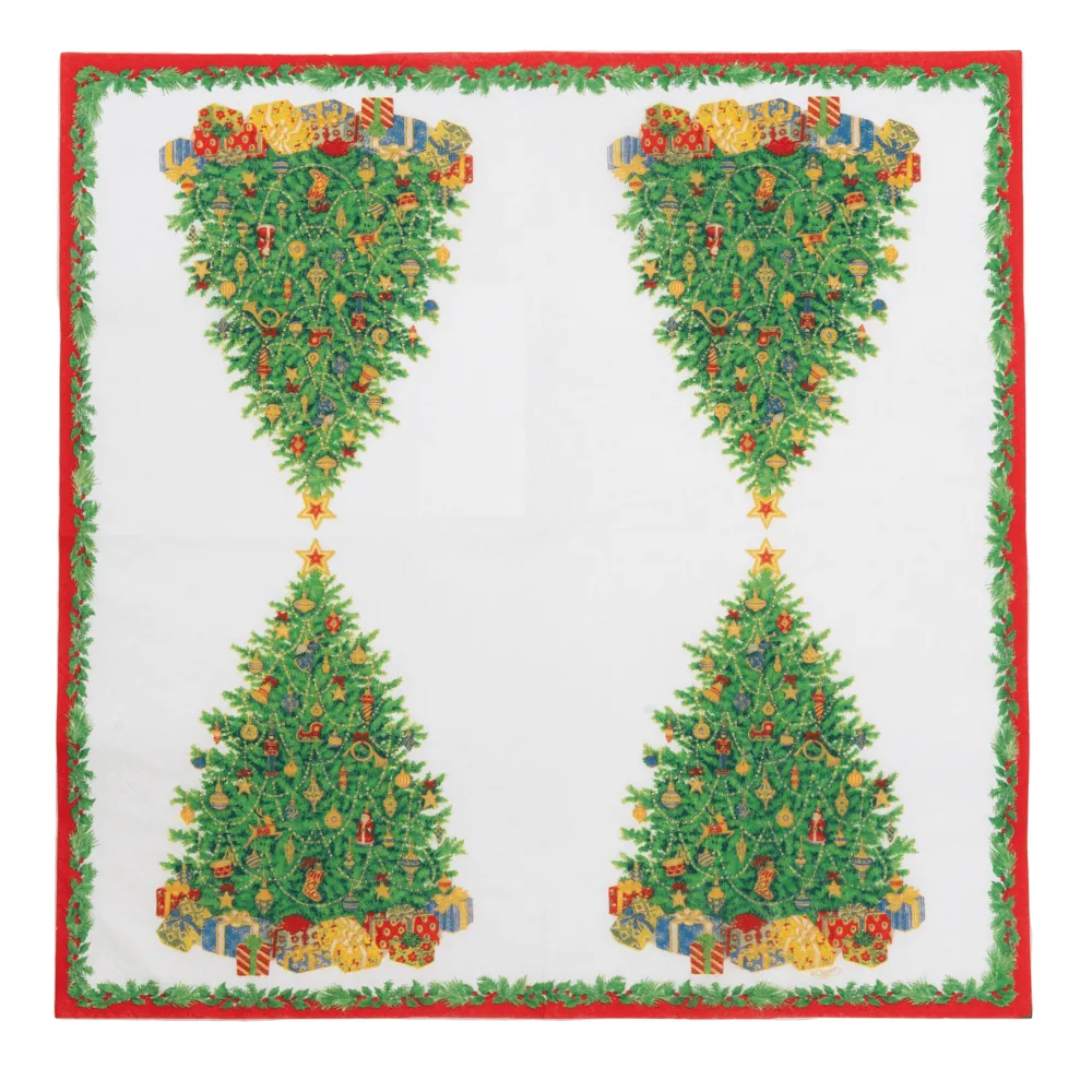 Caspari Paper Luncheon Napkins|Christmas Tree Luncheon Napkins - includes 20 Luncheon Napkins