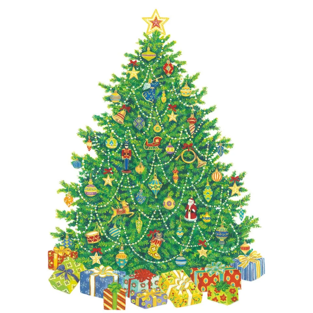 Caspari Christmas Gift Tags & Labels|Christmas Tree Ornament Tags - includes 4 Tags