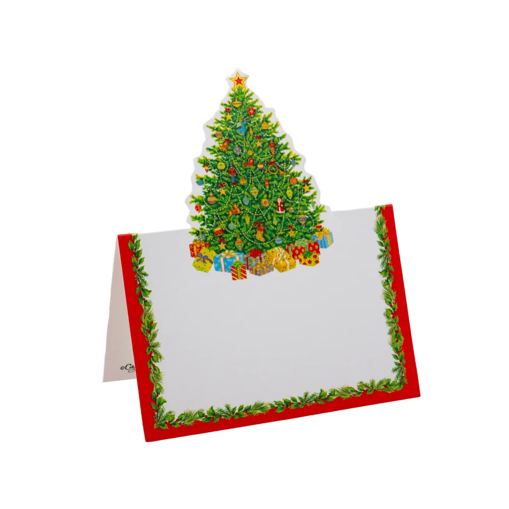 Caspari Place Cards|Christmas Tree Place Cards - includes 8 Cards