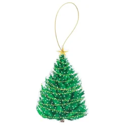 Caspari Christmas Gift Tags & Labels|Gift Tags & Enclosure Cards|Christmas Tree with Lights Decorative Die-Cut Gift Tags - 4 Per Package