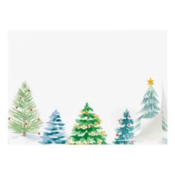Caspari Christmas Gift Tags & Labels|Gift Tags & Enclosure Cards|Christmas Trees Self-Adhesive Labels - 12 Per Package