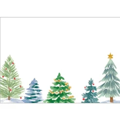 Caspari Christmas Gift Tags & Labels|Gift Tags & Enclosure Cards|Christmas Trees Self-Adhesive Labels - 12 Per Package