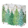 Caspari Christmas Gift & Bottle Bags|Gift & Bottle Bags|Christmas Trees with Lights Large Gift Bag - 1 Each