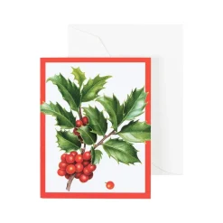 Caspari Christmas Gift Tags & Labels|Gift Tags & Enclosure Cards|Christmas Trimmings Gift Enclosure Cards - 4 Mini Cards & 4 Envelopes