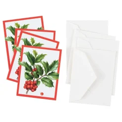 Caspari Christmas Gift Tags & Labels|Gift Tags & Enclosure Cards|Christmas Trimmings Gift Enclosure Cards - 4 Mini Cards & 4 Envelopes