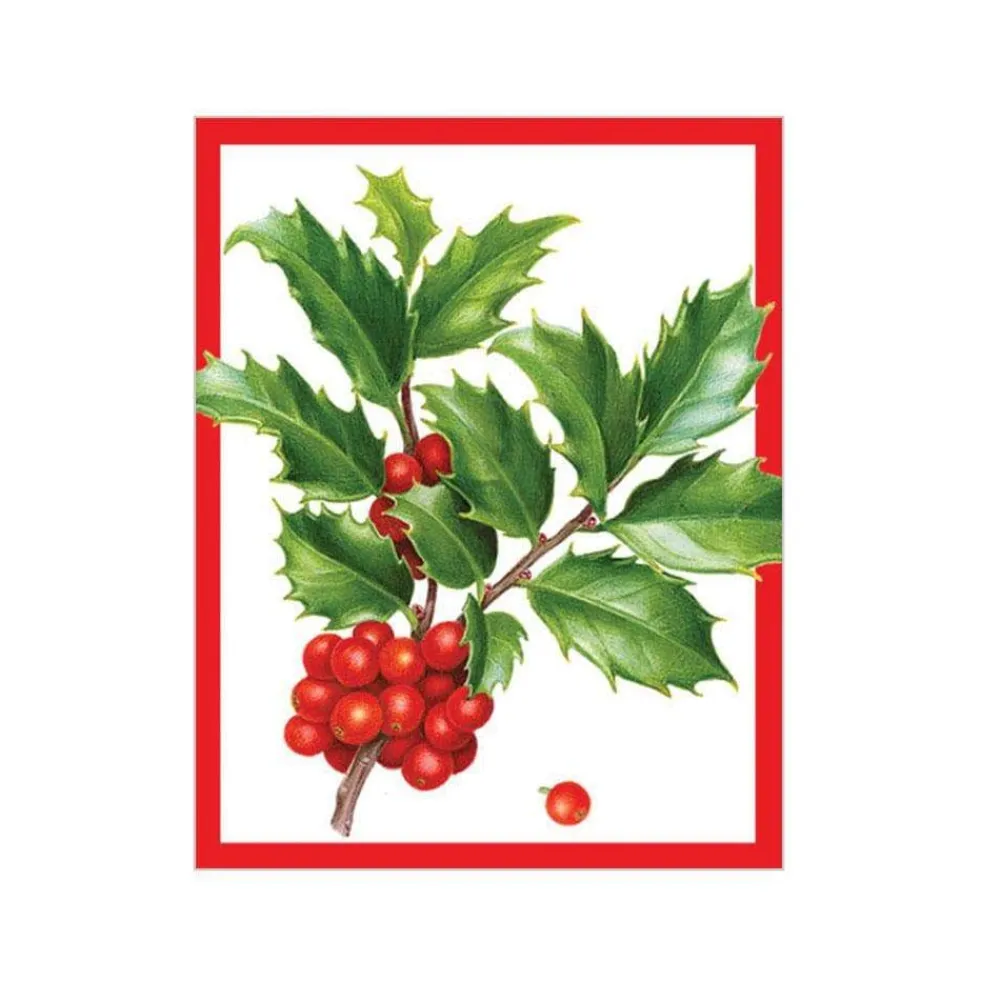 Caspari Christmas Gift Tags & Labels|Gift Tags & Enclosure Cards|Christmas Trimmings Gift Enclosure Cards - 4 Mini Cards & 4 Envelopes