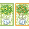 Caspari Playing Cards|Bridge|Citrus Topiaries Large Type Playing Cards - 2 Decks Included