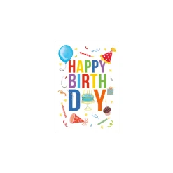 Caspari Birthday|Greeting Cards|Classic Birthday - Set Of Six Greeting Cards And Envelopes
