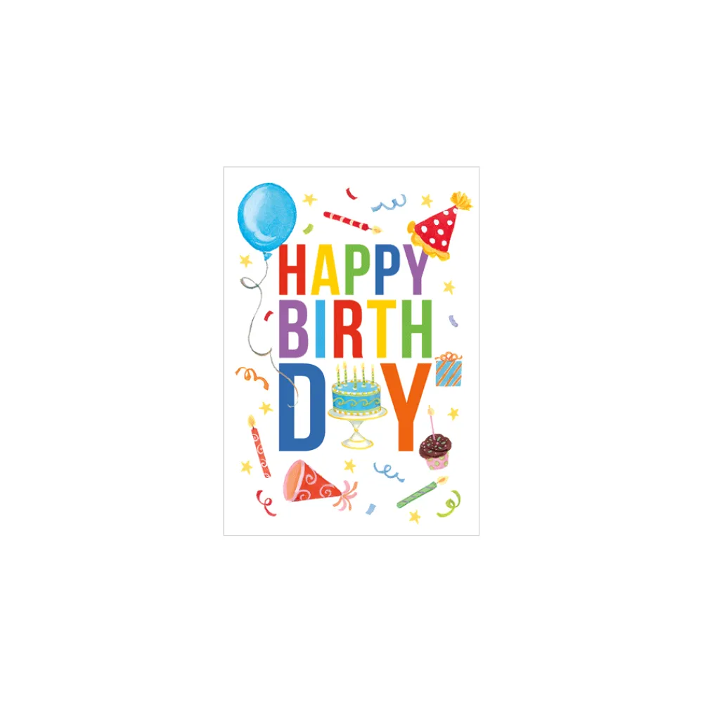 Caspari Birthday|Greeting Cards|Classic Birthday - Set Of Six Greeting Cards And Envelopes