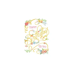 Caspari Birthday|Greeting Cards|Classic Birthday - Set Of Six Greeting Cards And Envelopes