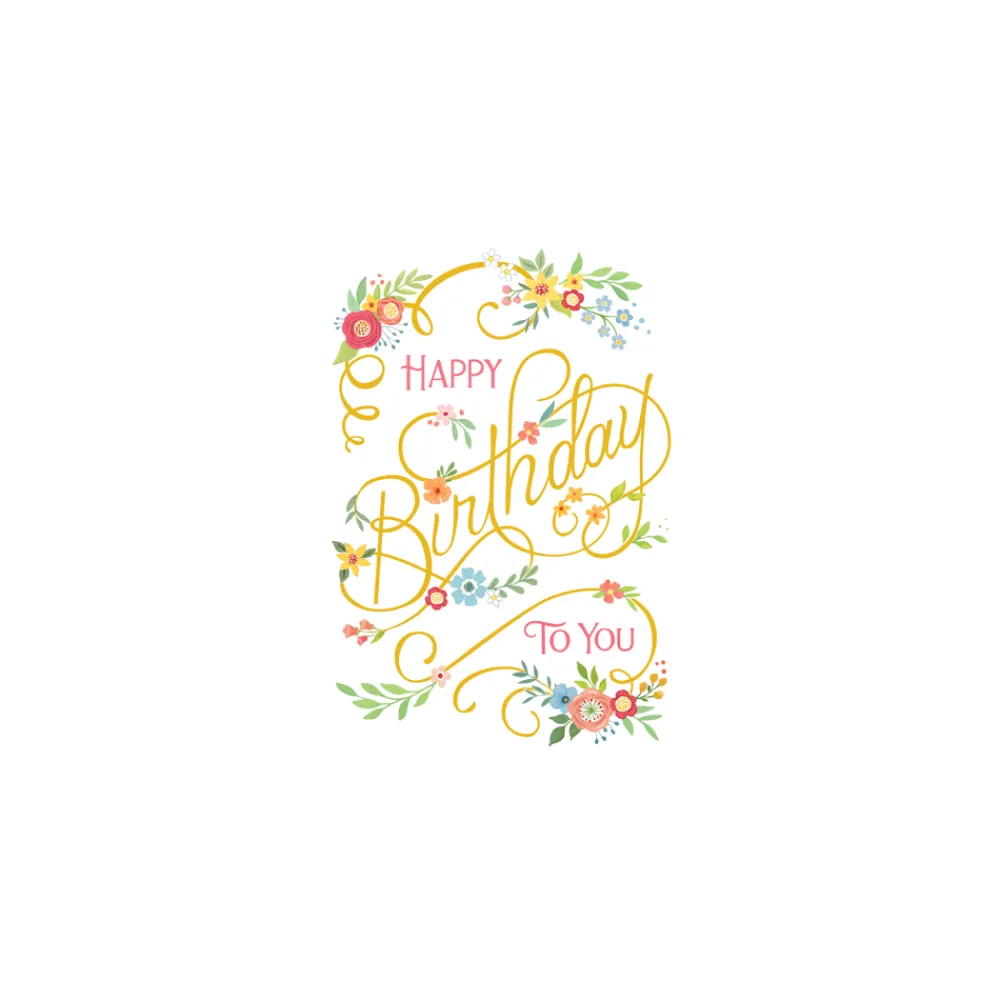 Caspari Birthday|Greeting Cards|Classic Birthday - Set Of Six Greeting Cards And Envelopes