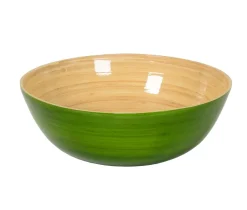 Albert L Punkt Tailgates|Kitchen Essentials|Classic Lacquered Bamboo Bowl in Grass Green - 1 Each