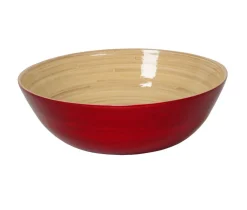 Albert L Punkt Tailgates|Memorial Day|Classic Lacquered Bamboo Bowl in Red - 1 Each