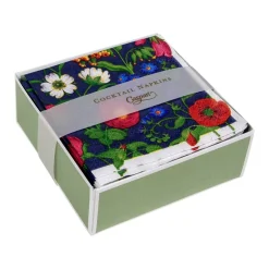 Caspari Boxed Cocktail Napkins|Cloisters Garden Boxed Cocktail Napkins in Navy - 40 Per Box