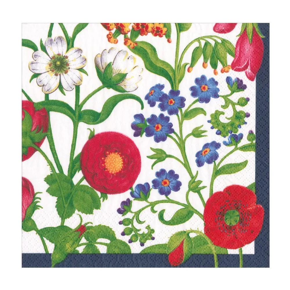 Caspari Paper Luncheon Napkins|Cloisters Garden Luncheon Napkins in White - 20 Per Package