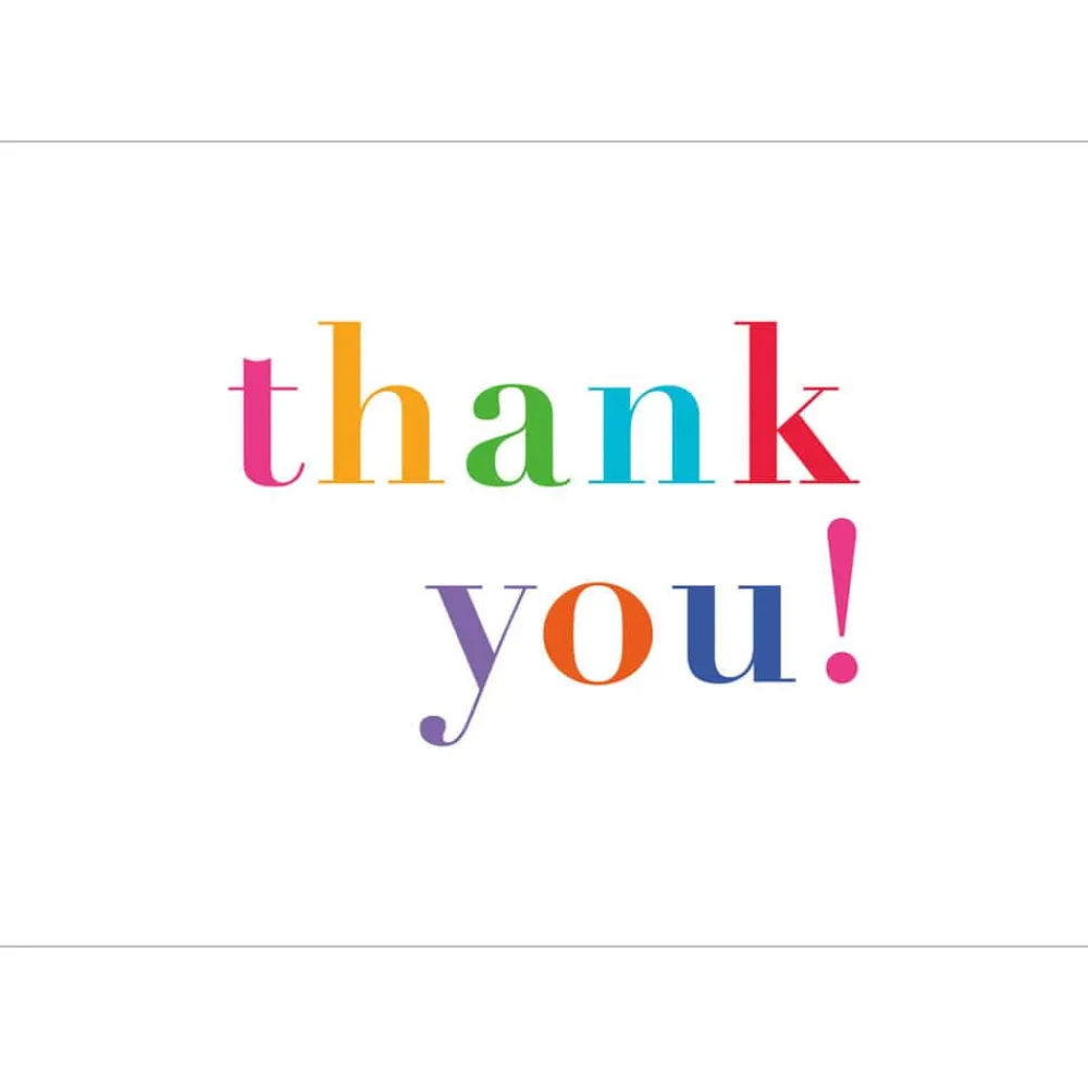 Caspari Thank You Notes|Colorful Thank You Thank You Notes - 8 Note Cards And Envelopes