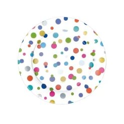 Caspari Birthday|Paper Salad And Dessert Plates|Confetti Brights Paper Salad & Dessert Plates - 8 Per Package