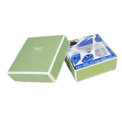 Caspari Boxed Cocktail Napkins|Coquillage Blue Boxed Cocktail Napkins - 40 Per Box