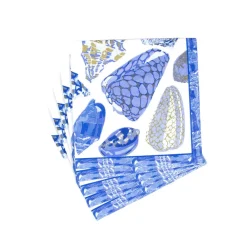 Caspari Paper Luncheon Napkins|Coquillage Blue Luncheon Napkins - 20 Per Package