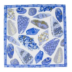 Caspari Paper Luncheon Napkins|Coquillage Blue Luncheon Napkins - 20 Per Package