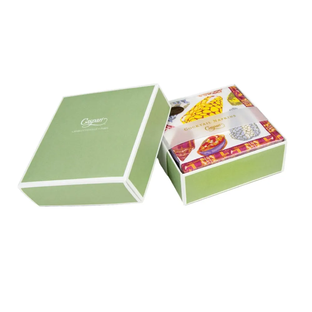 Caspari Boxed Cocktail Napkins|Coquillage Purple Boxed Cocktail Napkins - 40 Per Box