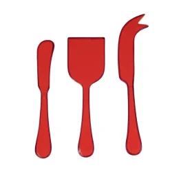 Caspari Bar Tools & Acrylic Barware|Serving Utensils|Coral & Berry Cheese Tool Set