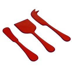 Caspari Bar Tools & Acrylic Barware|Serving Utensils|Coral & Berry Cheese Tool Set