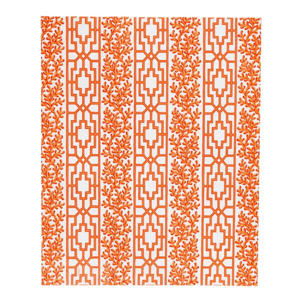 Caspari Paper Guest Towels|Coral And Trellis Coral Guest Towel Napkins - 15 Per Package