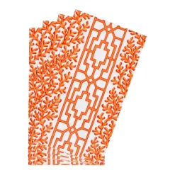 Caspari Paper Guest Towels|Coral And Trellis Coral Guest Towel Napkins - 15 Per Package
