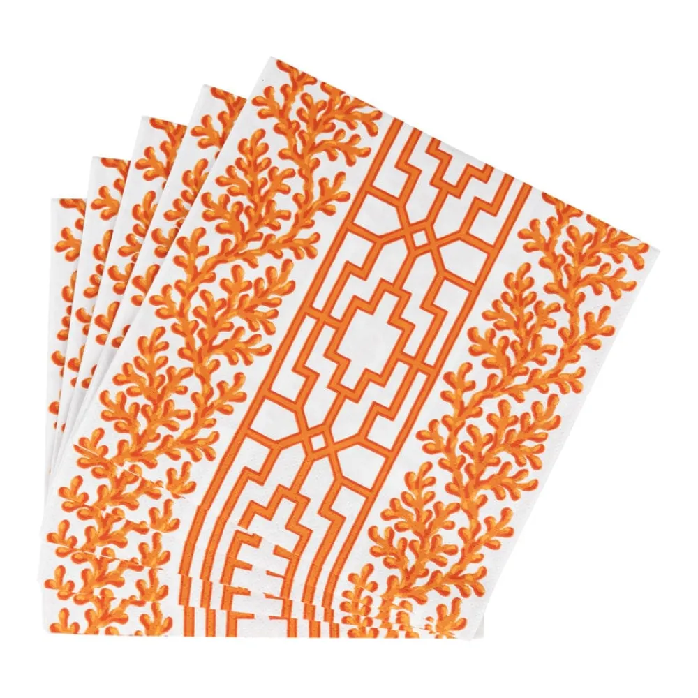 Caspari Paper Luncheon Napkins|Coral And Trellis Coral Luncheon Napkins - 20 Per Package