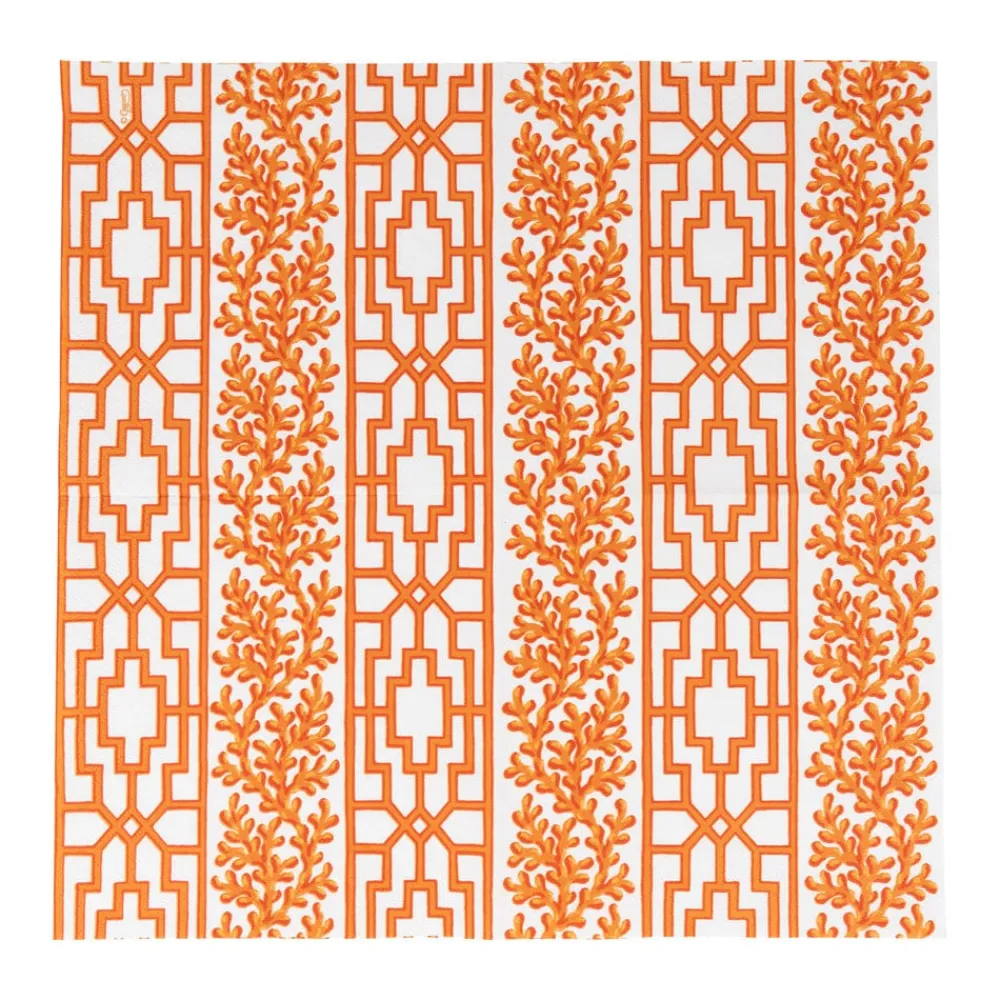 Caspari Paper Luncheon Napkins|Coral And Trellis Coral Luncheon Napkins - 20 Per Package
