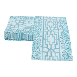 Caspari Paper Guest Towels|Coral And Trellis Robin's Egg Guest Towel Napkins - 15 Per Package
