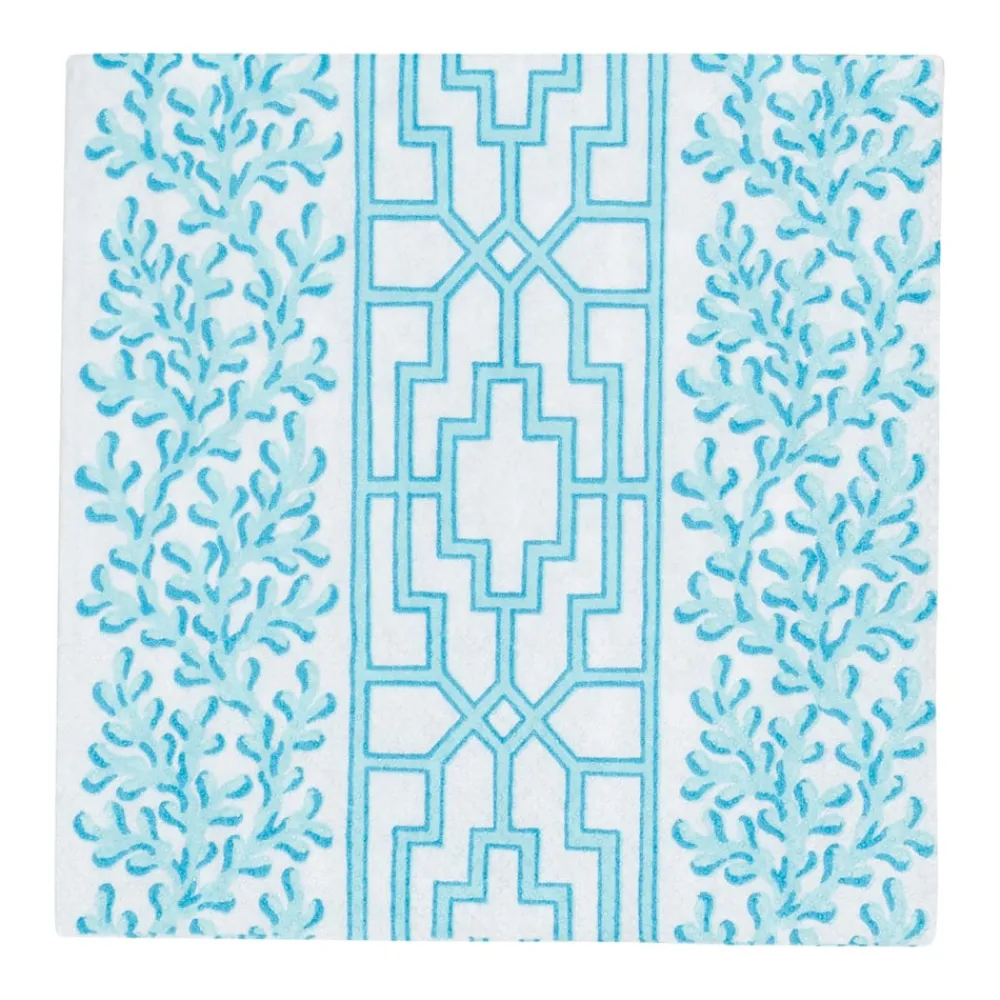 Caspari Paper Cocktail Napkins|Coral And Trellis Robin's Egg Cocktail Napkins - 20 Per Package