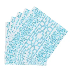 Caspari Paper Cocktail Napkins|Coral And Trellis Robin's Egg Cocktail Napkins - 20 Per Package