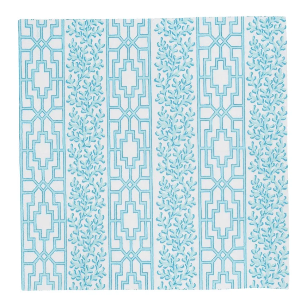 Caspari Paper Cocktail Napkins|Coral And Trellis Robin's Egg Cocktail Napkins - 20 Per Package